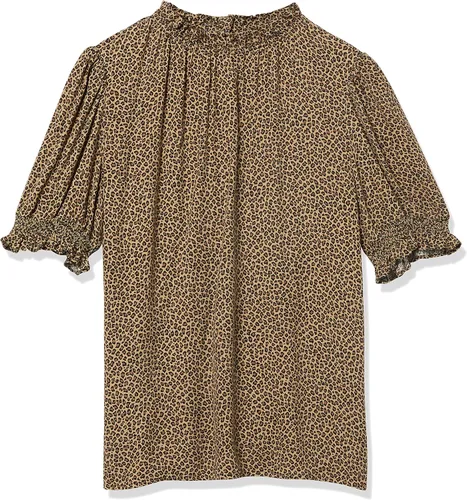 Vista 5 de Tienda Essentials Camisa de sarga fluida para mujer con detalle de bata de manga corta