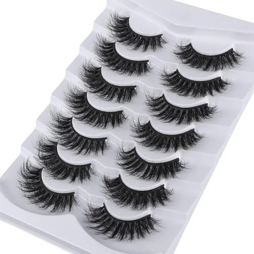 Vista 2 de Pestañas postizas de ojo de gato, pestañas de visón sintético, pestañas de aspecto natural, pestañas esponjosas que parecen extensiones Postizas