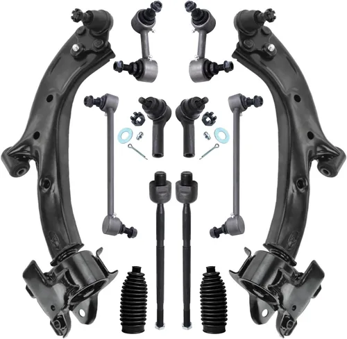Vista 116 de Detroit Axle - Kit de suspensión de 12 piezas para Nissan Pathfinder Frontier Xterra, 4 brazos de control inferior y superior, 4 barras
