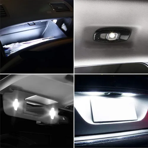 Vista 5 de 2 bombillas LED súper blancas de 1.220 in 4SMD 5050 para matrícula, cúpula, mapa, maletero, luz LED (2)