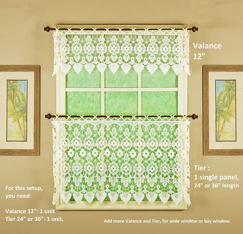 Vista 7 de Cortina de Medallón Macramé de Today's Curtain 30 cm, Color Écru, 89 cm x 30 cm