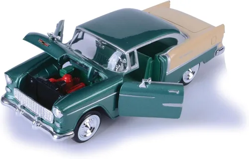 Vista 5 de 1955 Chevy Bel Air, Verde - Motormax 73229-1/24 Escala Diecast Modelo de Juguete de Auto para Niños Unisex