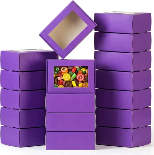 Vista 12 de Zonon 30 cajas de jabón para embalaje casero, mini cajas de papel kraft con ventana para panadería, dulces, jabón, embalaje de regalo