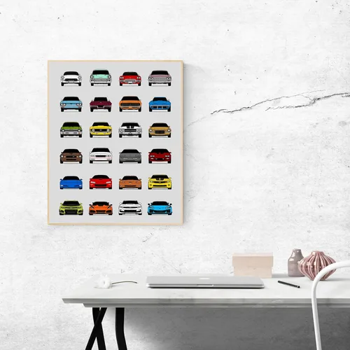 Vista 8 de Custom Car Posters Póster hecho a mano compatible con Chevy Evolution Print Wall Art Decor the Best of Chevrolet Generations, multi, 8 x 10 pulgadas
