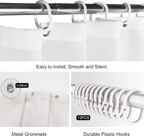 Vista 3 de LGhtyro Juego de cortina de ducha rústica de vaca de las montañas de 60 pulgadas de ancho x 71 pulgadas de alto, diseño de animales divertidos