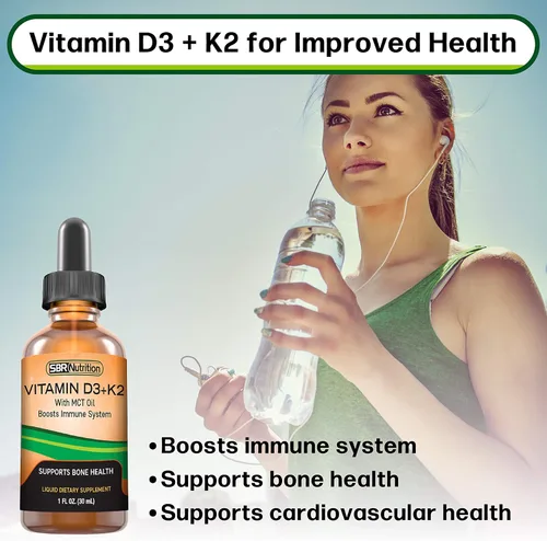 Vista 6 de SBR Nutrition D3+K2 y B12 Bundle Vitamina D3K2 (MK7) gotas líquidas, menta 1 oz Vitamina B-12 3000mcg gotas líquidas, 2 oz para adultos y niños