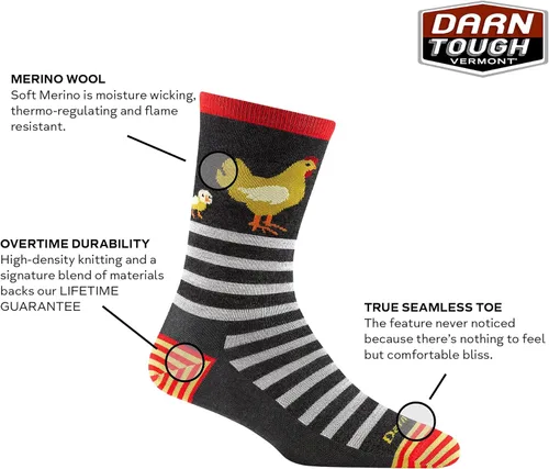 Vista 2 de Calcetines ligeros para mujer Darn Tough Animal Haus Crew