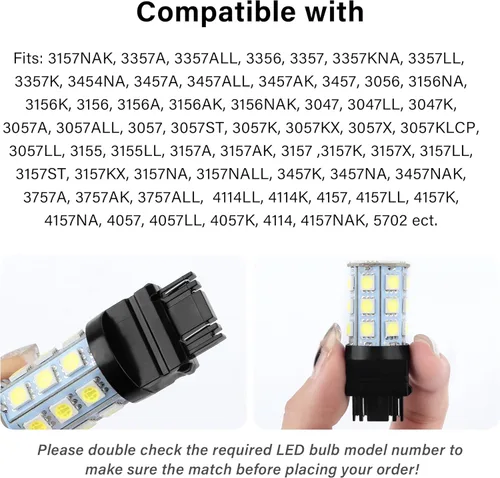 Vista 6 de 4PCS 3157 LED Bulb,6000K Super Bright 3057 3156 4157 3056 LED Bulbs for Tail Light Bulb Reverse Light Bulb,Universal 360° Illumination LED Light