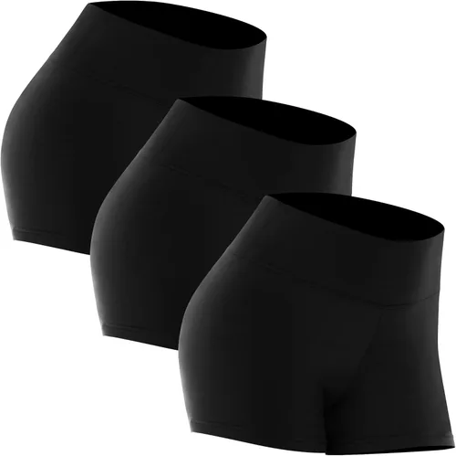 GAYHAY Paquete de 3 pantalones cortos para mujer Pantalones cortos de elastano de cintura alta de 2 pulgadas, pantalones cortos de baile, voleibol,