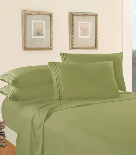 Vista 192 de Elegant Comfort - Juego de sábanas de microfibra de 1500 hilos de calidad hotelera prémium de 4 piezas - Resistente a arrugas, sábana bajera