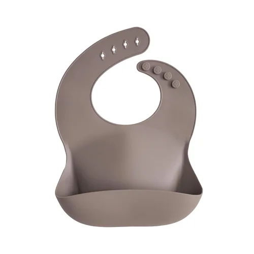 Vista 19 de Mushie - Babero de silicón para bebé, ajustable y resistente al agua (rosado)