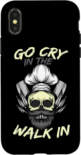 Vista 4 de iPhone 15 Go Cry In The Walk In Cook Chef Restaurant Skull Knife Case