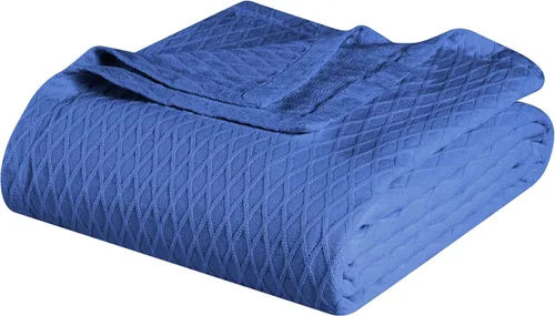 Vista 36 de Superior Diamond Weave - Manta de algodón de tejido diamante para todas las estaciones, cubierta para el hogar, sofá, cama, mantas suaves y cálidas