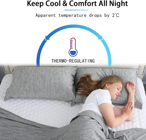 Vista 3 de CHOSHOME Fundas de almohada refrescantes con cremallera Fundas de almohada Q-Max > 0.45 con cremallera para personas que duermen con calor, suaves