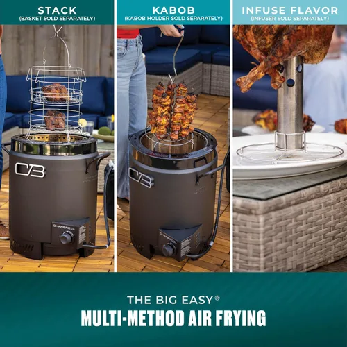 Vista 12 de Charbroil® La Gran Facilidad® TRU-Tecnología de Cocina Infrarroja™ Freidora de Pavo de Gas Propano de Acero Inoxidable Sin Aceite, Negra - 17102065