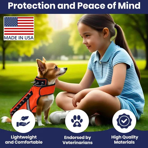 Vista 6 de CoyoteVest SpikeVest - Chaleco de arnés para perro, accesorios reflectantes para perros con picos para proteger a tu mascota de ataques de Raptor