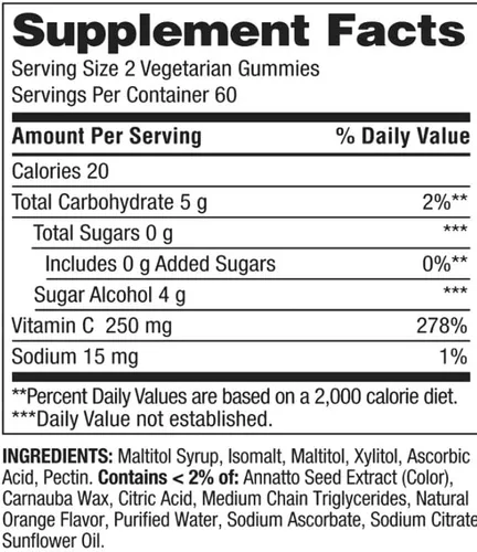 Vista 4 de Spring Valley - Suplemento dietético de gomitas de vitamina C sin azúcar, 250 mg, 120 unidades + suplementos de vitaminas Better Guide