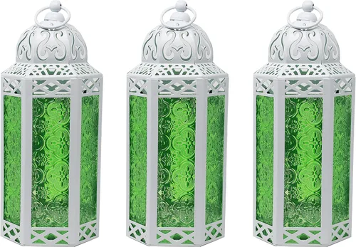 Vista 105 de VELA LANTERNS Farol portavelas decorativo, marroquí, gótico, morado, de 10.5 pulgadas, para mesa o colgar, decoración de Ramadán, decoración