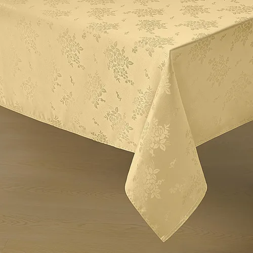 Vista 8 de Romanstile Mantel rectangular de jacquard, resistente al agua, elegante, con patrón floral de rosa damasco, mantel decorativo de poliéster lavable