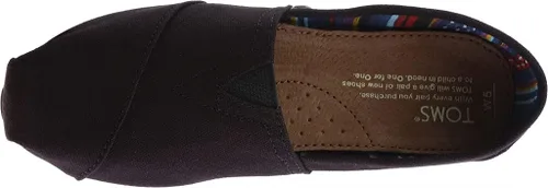 Vista 6 de TOMS - Mocasines tipo alpargata para mujer, negro, 8