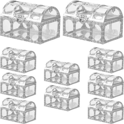 Vista 9 de Tratar 10 unids cajas de regalo de San Valentín Cofre del tesoro Cajas de dulces Contenedores de dulces Cajas de regalo de boda Cajas claras Cajas