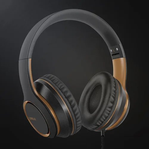 Vista 6 de LORELEI X8 - Auriculares de diadema con cable y micrófono con 1.45m de línea de nylon sin enredos y conector de 3.5mm, auriculares ligeros