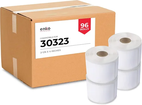 Vista 9 de enKo (6 rollos, 1320 etiquetas) Etiquetas de dirección y envío 30323 (2-1/8 x 4") Compatible con Dymo LabelWriter