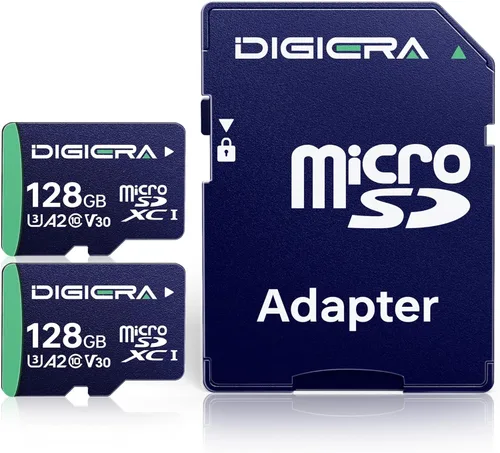 Vista 10 de DIGIERA Tarjeta de memoria microSDXC UHS-I CT100 de 64 GB con adaptador, hasta 100 MB/s, C10, U1, V10, Full HD, A1, tarjeta micro SD para teléfonos