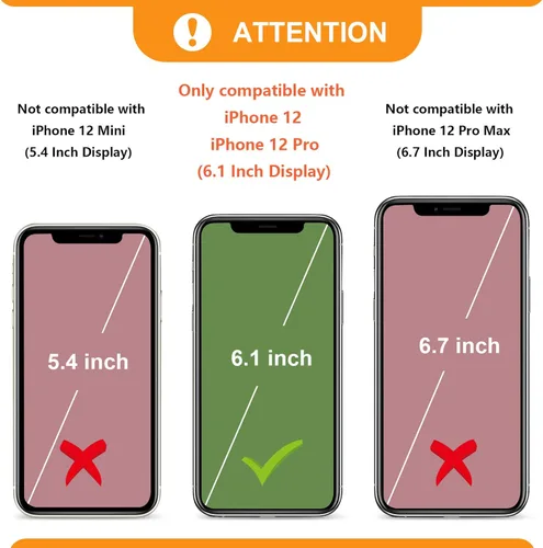 Vista 2 de Bocasal Funda tipo cartera cruzada para iPhone 12/12 Pro, funda de piel con bloqueo RFID y soporte para tarjetas, funda protectora con cremallera