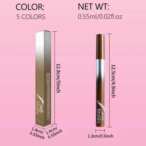 Vista 7 de Lápiz de cejas para mujer con punta de pincel precisa para crear cejas naturales como el cabello, color negro