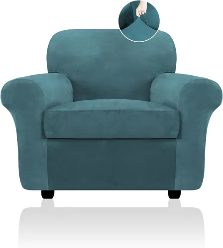 Vista 36 de FestiCorp Funda de sofá de terciopelo, fundas para sofás con 3 cojines, fundas elásticas de 4 piezas, fundas gruesas para muebles para perros y Camel