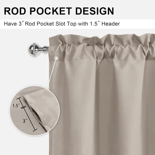 Vista 36 de DWCN Cenefa de cocina para ventanas, cortina de baño/sótano para tratamiento de ventanas, cortinas cortas de 18 pulgadas, 1 panel, 52 x 18 pulgadas