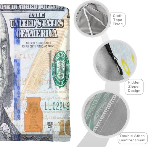 Vista 7 de Pardick Juego de edredón tamaño Queen con billetes de 100 dólares, ultra suave, juego de edredón ligero para todas las estaciones, fundas