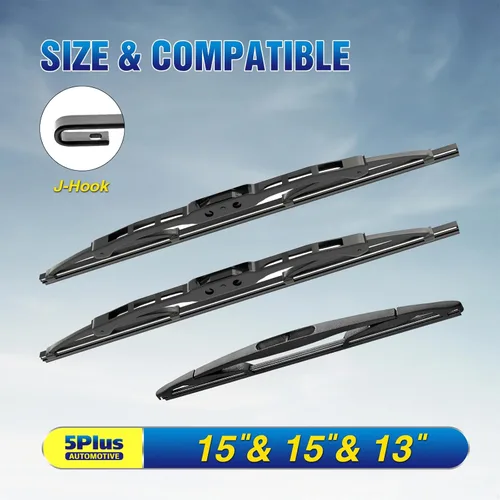 Vista 2 de 5 PLUS Limpiaparabrisas de repuesto para Jeep Wrangler JK 2008-2018, Jeep Wrangler 2007-2017 Premium para todo tipo de clima, limpiaparabrisas