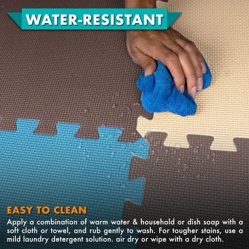 Vista 43 de ProSource Alfombra de espuma para rompecabezas para niños y bebés con colores sólidos, 36 o 16 azulejos encajables con bordes, Negro/Gris/Blanco