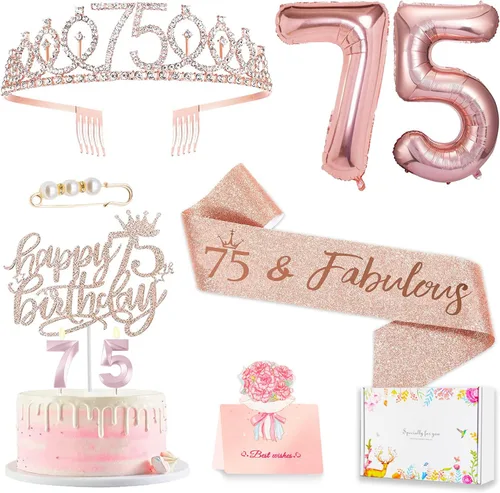 Vista 16 de Decoraciones de cumpleaños número 20 para mujer, banda y corona de cumpleaños, decoración de pastel y velas, globos de números, regalos de 20