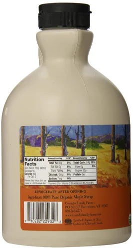 Vista 5 de Coombs Family Farms Jarabe de arce, grado orgánico A, color ámbar, sabor rico, 32 onzas líquidas