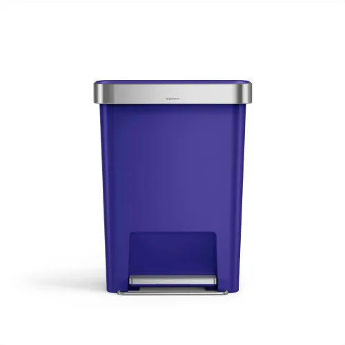 Vista 8 de Simplehuman - Cubo de basura rectangular para cocina de 45 litros / 12 galones, a pedal, con tapa de cierre suave, de plástico, color negro