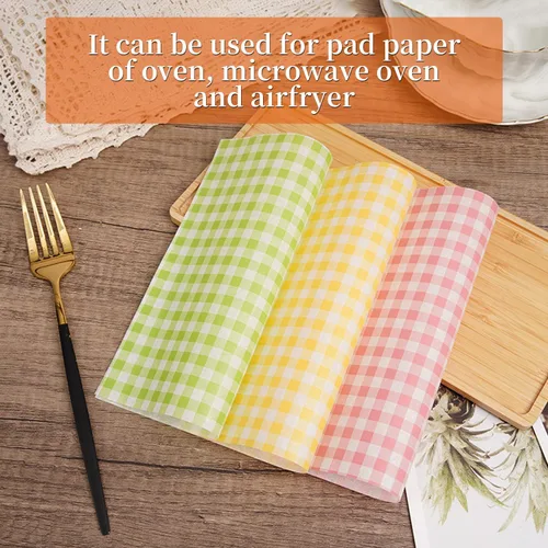 Vista 4 de 150 hojas de papel encerado, papel de envoltura para sándwich, papel de envoltura a prueba de grasa, papel pergamino, freidora de aire, forro