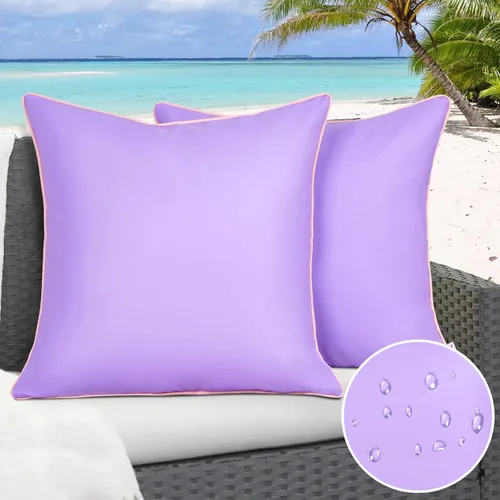 Vista 19 de Paquete de 2 fundas de almohada para exteriores de 12 x 20 pulgadas, resistente al agua, de piel de silicona, resistente a los rayos UV, resistente