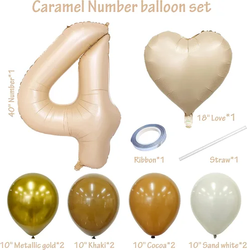 Vista 148 de Globos de 40 pulgadas con números de caramelo, papel de aluminio de helio, globos de látex de Mylar para fiesta de cumpleaños, decoración digital 0