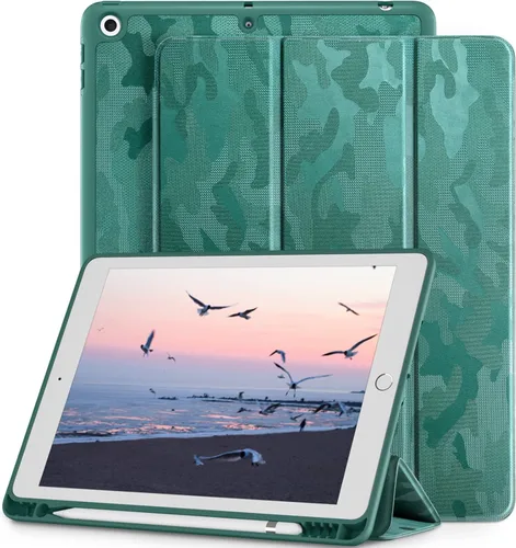 Vista 11 de Mastten - Compatible con funda para iPad de 9ª/8ª/7ª generación, para iPad de 10.2 pulgadas con soporte para lápiz, funda inteligente con soporte