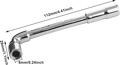 Vista 2 de Piutouyar Llave hexagonal en forma de L métrica de 0.236 in, llave hexagonal de codo de doble cabeza para herramienta de reparación mecánica, 1