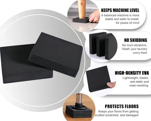 Vista 3 de MyLifeUNIT Almohadillas de EVA que absorben los golpes, protector antivibración para lavadora, secadora, cinta de correr (paquete de 8)