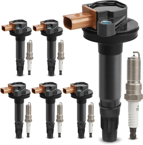 Vista 19 de Paquetes de bobinas de encendido UF549 y bujía doble de iridio 9029 compatibles con 2007-2019 Nissan Altima Versa Sentra Rogue Cube NV200 Pathfinder