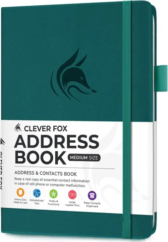Vista 11 de Clever Fox - Libreta de direcciones con pestañas alfabéticas - Libro de teléfono y direcciones de cuero PU para guardar contactos de forma segura