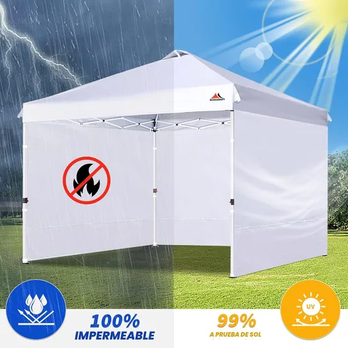 Vista 5 de SCOCANOPY SideWall - Marco para toldo de 10 x 10 pulgadas, paquete de 3 unidades, solo para pared solar, color blanco