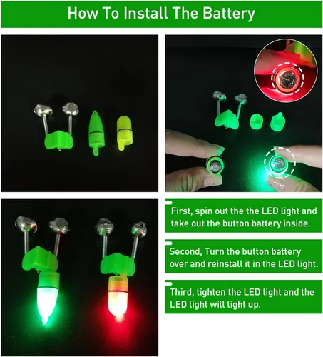 Vista 7 de HLOGREE Campana de alarma LED nocturna para cebo de cebo de 40 piezas con doble anillo, indicador de pesca, alarma de cebo de pescado, accesorios