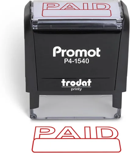 Promot Sello de Goma Autoentintado Pagado - Sellador Pagado Recargable - Negocios, Contabilidad, Pedidos, Contabilidad, Trabajo, Sellos de Oficina -