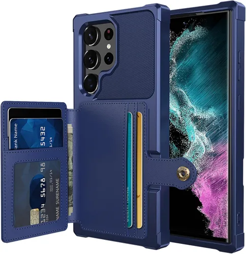 Vista 52 de Funda para Samsung Galaxy S23 Ultra con Portarjetas, Compatible con Soporte Magnético para Automóvil, Resistente a los Golpes de Servicio Pesado